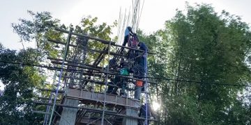 Revitalisasi tandon air di Lebak Tumpang yang menjadi sasaran program TMMD ke-117. Foto: Bacaini/AK.Jatmiko