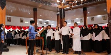 Prosesi pelantikan pejabat fungsional di lingkup Pemkab Trenggalek. Foto: Ist