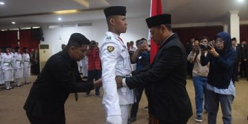 Prosesi pengukuhan Paskibra Kota Kediri tahun 2023. Foto: Ist