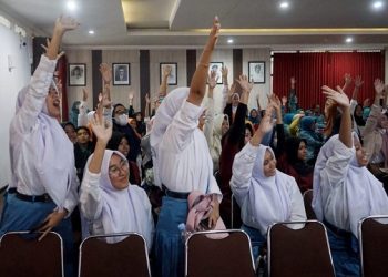 Antusias peserta Selimut Hati Batch 4 di Ruang Joyoboyo Balai Kota Kediri. Foto: Ist