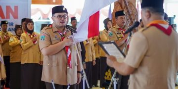 Prosesi pelantikan Mas Dhito sebagai Kamabicab Gerakan Pramuka. Foto: Ist