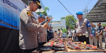 Senjata Api dan Amunisi Personel Polres Nganjuk Diperiksa