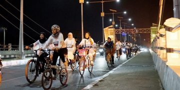 Hari Santri Nasional, Ibu-ibu di Kota Kediri Gowes ke Makam Auliya