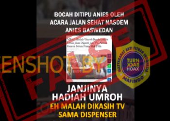 [CEK FAKTA] Anies Baswedan Tipu Hadiah Umroh Dengan TV dan Dispenser
