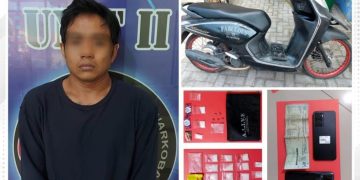 Pemasang banner di Jombang edarkan sabu kemasan permen dan jajanan anak . (foto/ist)