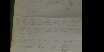Tabrakkan diri ke KA Gajayana, siswi SMK Blitar: aku wes capek sama Keadaan. Ini suratnya. (foto/ist)