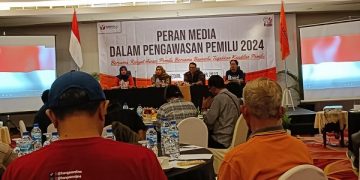 Kegiatan sosialisasi peran media dalam pengawasan pemilu 2024. Foto: Bacaini/Novira