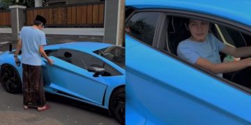 (oto tampak Gus Iqdam menjajal lamborghini. (foto: tangkapan layar TikTok)