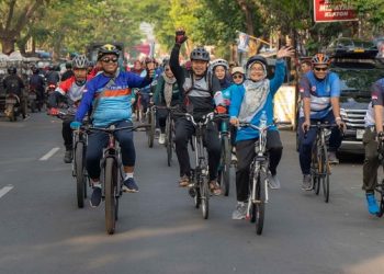 Gowes Bareng Peduli Stunting yang digelar Dinkes Kota Kediri. Foto: Ist