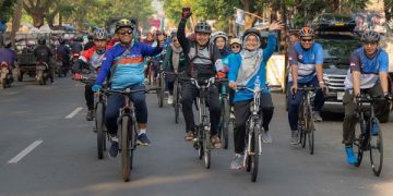Gowes Bareng Peduli Stunting yang digelar Dinkes Kota Kediri. Foto: Ist