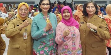 Pj Wali Kota Kediri Zanariah saat menghadiri kegiatan 'Merayakan Perempuan' di Istora Senayan Jakarta. Foto: Ist