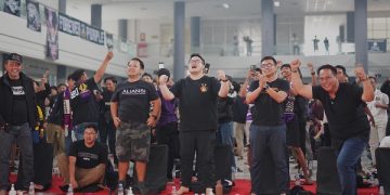 Mas Dhito luapkan kegembiraan usai Persik Kediri menumbangkan Arema FC. Foto: Ist