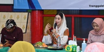 Novita Hardini saat memberikan pembekalan parenting kepada wali murid TK Pembina. Foto: Ist