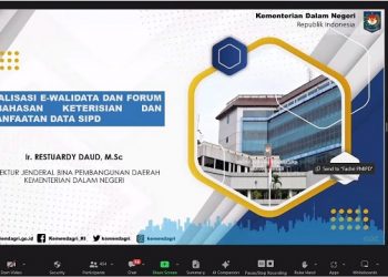 Sosialisasi e-walidata dan forum pembahasan keterisian dan pemanfaatan data SIPD RI secara daring. Foto: Ist