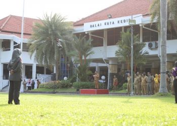 Upacara Peringatan Hari Bela Negara Ke-75 di Balai Kota Kediri. Foto: Ist