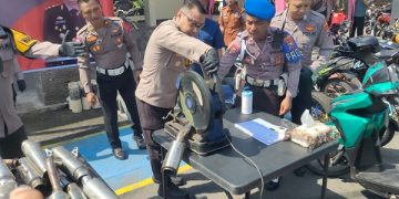 Antisipasi Konvoi Malam Tahun Baru di Kota Kediri, Polisi Gencarkan Razia Knalpot Brong