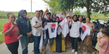 Target Turba Tim Relawan Pemenangan Ganjar-Mahfud di Lereng Kelud. (foto:Bacaini)