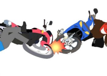 Ngeri! 2 Motor Bertumbukan Korban Terkapar Muntah Darah