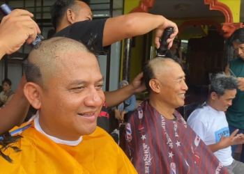 Relawan Prabowo-Gibran Blitar Rame-rame Gunduli Kepala: Optimistis Hitung KPU Tak Banyak Berubah