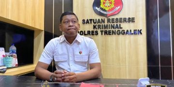 Kiai dan Gus di Trenggalek Dilaporkan Cabuli Belasan Santriwati. Foto Kasatreksirm Polres Trenggalek AKP Zainul Abidin.(foto/Bacaini)