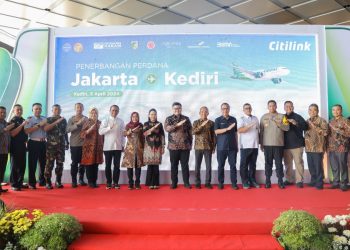 Bandara Dhoho Kediri Resmi Beroperasi, Sekda Kota Kediri Hadiri Inaugural Flight