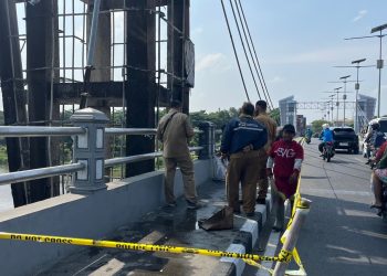 Gerak Cepat Pemkot Kediri Atasi Terbakarnya Ornamen Pada Pilar Jembatan Brawijaya