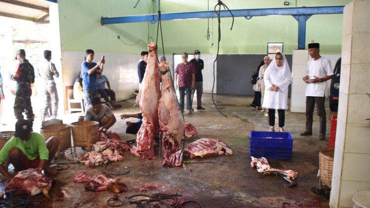 Pastikan Daging Hewan Qurban Aman, Sehat, dan Layak Konsumsi, Pj Walikota Kediri Tinjau RPH