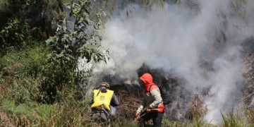 Kebakaran Kembali Melanda Kawasan Gunung Bromo Saat Yadnya Kasada. (foto/Bacaini)