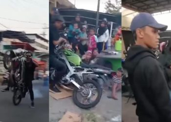 Viral Atraksi Motor Pemuda Nganjuk Terjang Penonton Pawai Desa