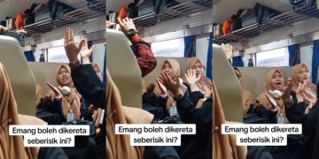 Viral Emak-emak Nyanyi Bareng di Kereta Ekonomi Bikin Penumpang Lain Gregetan. (foto tangkapan layar Tik Tok @evan)