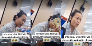 Ibu-ibu Viral di Media Sosial Marahi Kasir Minimarket Gegara Susu Dingin. (foto: tangkapan layar)
