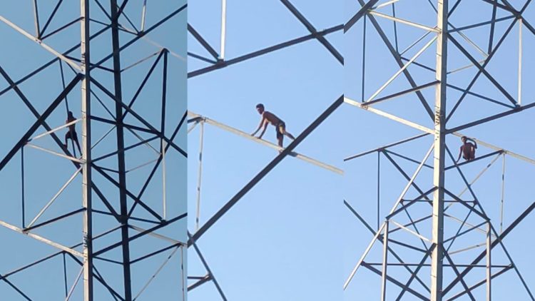 Nekat Panjat Tower Listrik Tegangan Tinggi, Pemuda Kediri Urung Bunuh Diri. Foto: Bacaini.ID