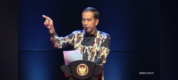 Tangkapan layar saat Jokowi membuka Rakornas Indonesia Maju. Foto : youtube Sekretariat Presiden