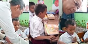 Viral Siswa SD Emoh Menyantap Jatah Makan Siang Gratis Bikin Pj Gubernur Terperangah. (Foto: tangkapan layar)