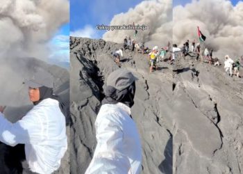 Viral Pendaki Sombong Saat Gunung Erupsi, Warganet: Untung Selamat