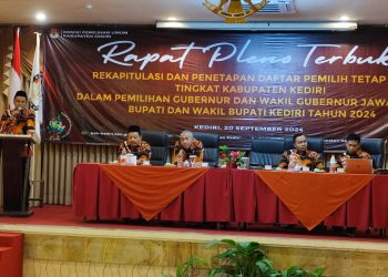 Rapat Pleno Terbuka KPU Kabupaten Kediri Tetapkan 1.254.964 Pemilih Sebagai DPT