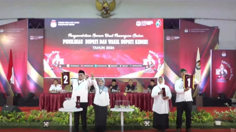 Rapat Pleno Penetapan Nomor Urut Calon Bupati dan Wakil Bupati, Denny-Mudawamah 1, Dhito-Dewi 2