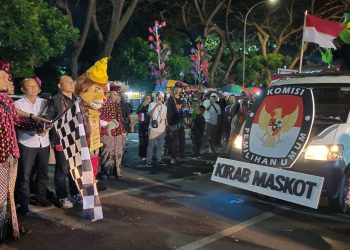 Pemebrangkatan maskot si Jali dan Si Nara. Foto : Bacini.ID/ A.K Jatmiko