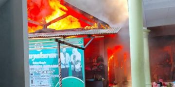 Kebakaran Warnai Perayaan Maulid Nabi di Ponpes Trenggalek. (foto/Bacaini)