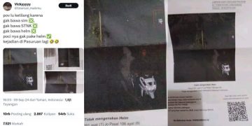 Viral Surat E-Tilang Pemotor Terekam Bonceng Hantu Pocong. (foto tangkapan layar)
