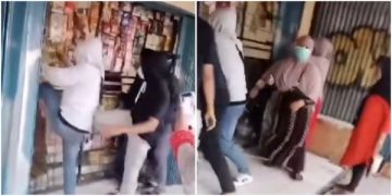 Viral Aksi Ngamuk Emak-emak Gerebek Toko Kelontong. (foto/tangkapan layar)