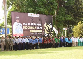 Pj Wali Kota Kediri Pimpin Upacara Hari Sumpah Pemuda. Foto : Dok. Pemkot Kediri