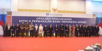 Pj Wali Kota Kediri Ikuti Upacara Pengukuhan Kepala Kantor Perwakilan Bank Indonesia Kediri