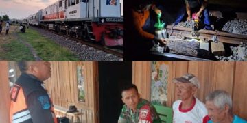 Viral Aksi 2 Kakek Kibarkan Kaos Merah Selamatkan Kereta Api dari Kecelakaan. (foto/Tangkapan layar)