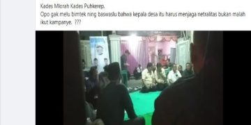 Bawaslu Nganjuk Selidiki Video Dugaan Kades Tak Netral di Pilkada. (foto/Tangkapan Layar)