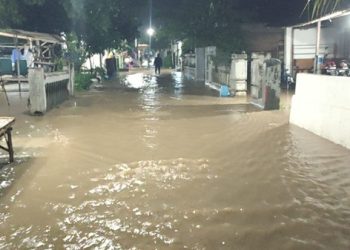 Banjir di wilayah Kecamatan Banyakan dan Grogol, Kediri. Foto:bacaini/A.K. Jatmiko