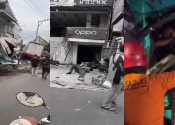 Viral, Truk Rem Blong di Ngaliyan Hantam Sejumlah Kendaraan dan Bangunan
