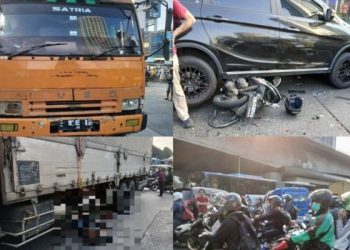 Lagi, Heboh Laka Karambol Truk Tronton Gegara Rem Blong