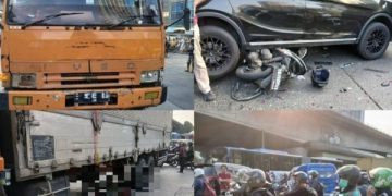 Lagi, Heboh Laka Karambol Truk Tronton Gegara Rem Blong. (foto/tangkapan layar)