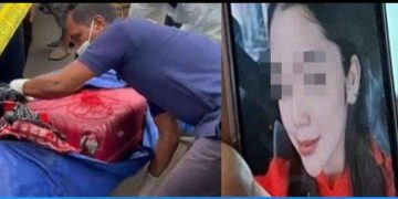 Koper berisi mayat (kiri) dan korban (kanan). Foto: istimewa